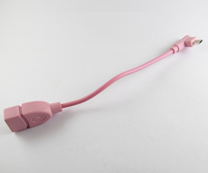 1pc Pink Right angle USB 2.0 Female to Micro USB Male OTG Host Cable Adapter gallery