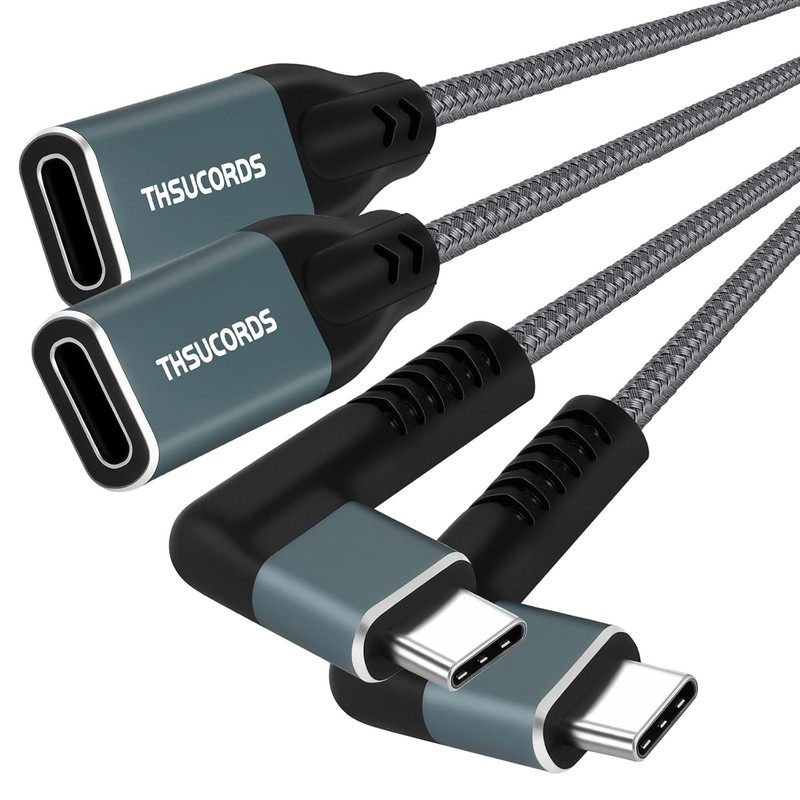 USB C Extension Cable 10FT 2Pack, Type C 90 Degree Right Angle gallery