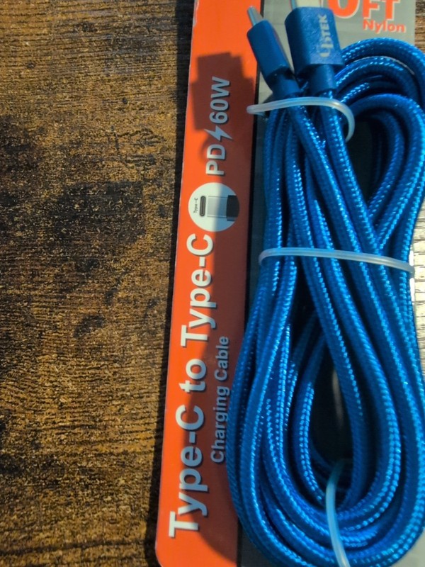 CBTEK 10ft Nylon Charging Cable Type C To Type C gallery