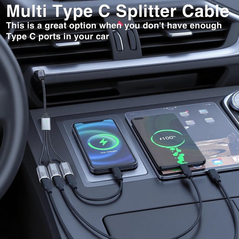 Duttek Multi USB C Splitter Cable, USB C Splitter 1 in 3 Out, Type C Male to ... gallery