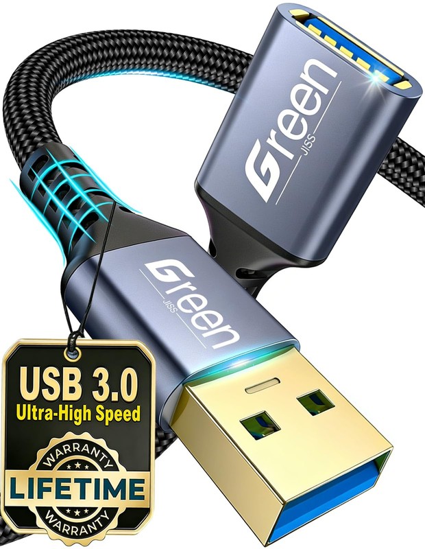 Upgrade USB Extension Cable 6.6FT, Extender, 5Gbps Ultra 6.6 FT, Grey