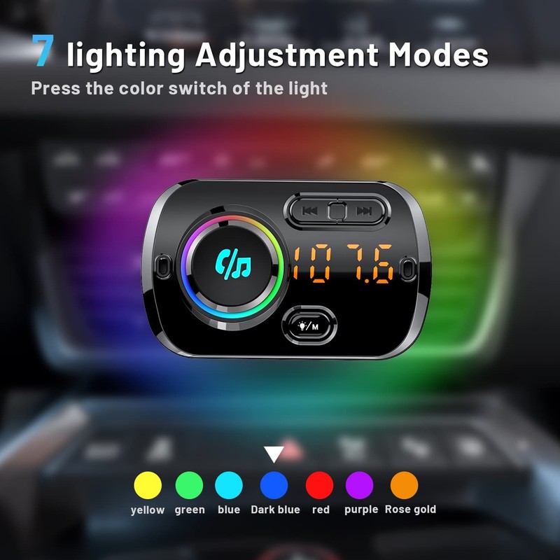 Bluetooth FM Transmitter for Car, Wireless Radio Adapter Car Music Player Rec... gallery