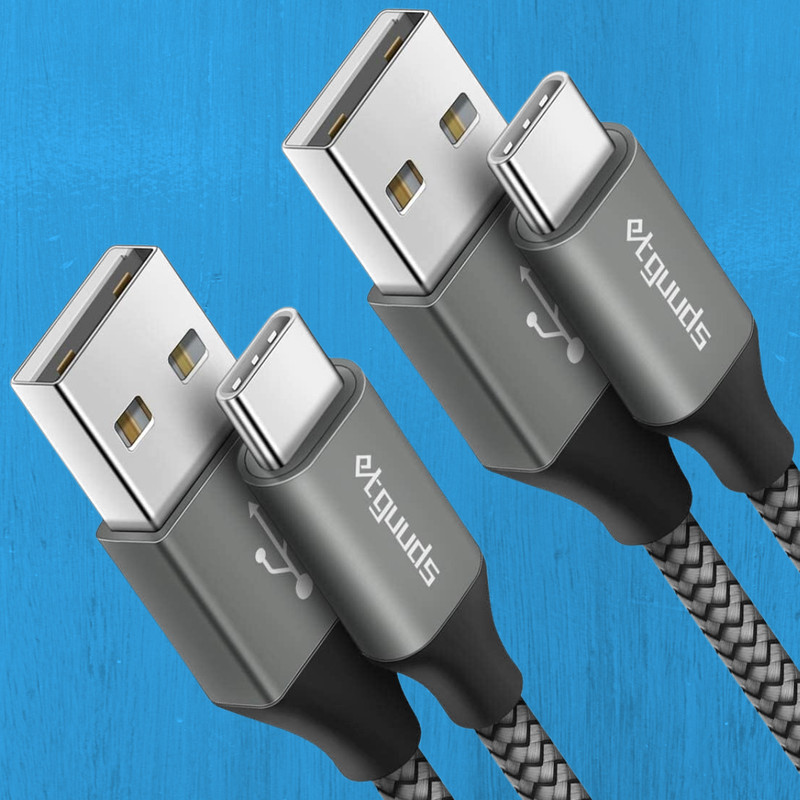 [2-Pack, 2Ft] USB C Cable 3A Fast Charge, USB a to Type C Charger Cord Braided