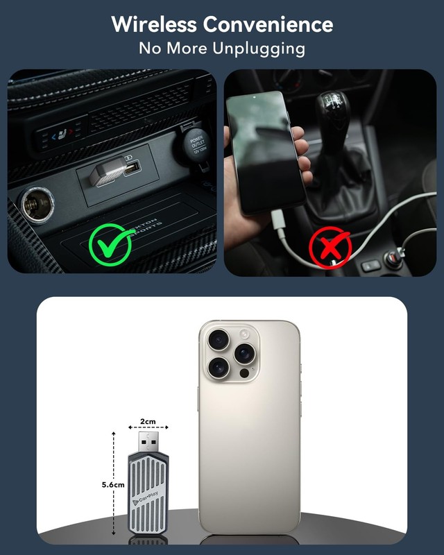 Wireless CarPlay Adapter 2026 Mini 2-in-1 for iPhone & Android Auto, Convert ... gallery