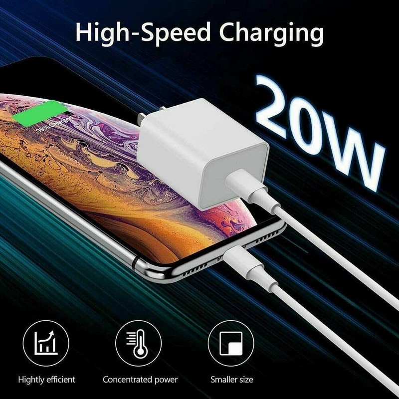 ⚡20W USB-C Fast Charger PD Adapter& Cable For iPhone 5-14/ SEfor iPad/ iPOD gallery