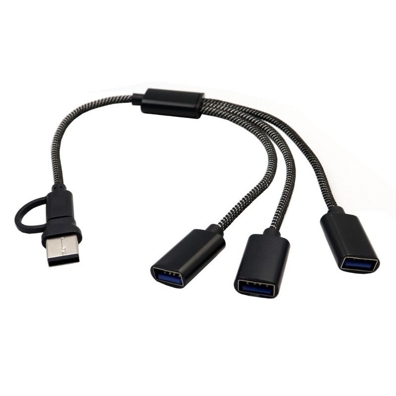 2/3 Port USB Splitter Cable Fast Speed Data Transfer And Power Charging