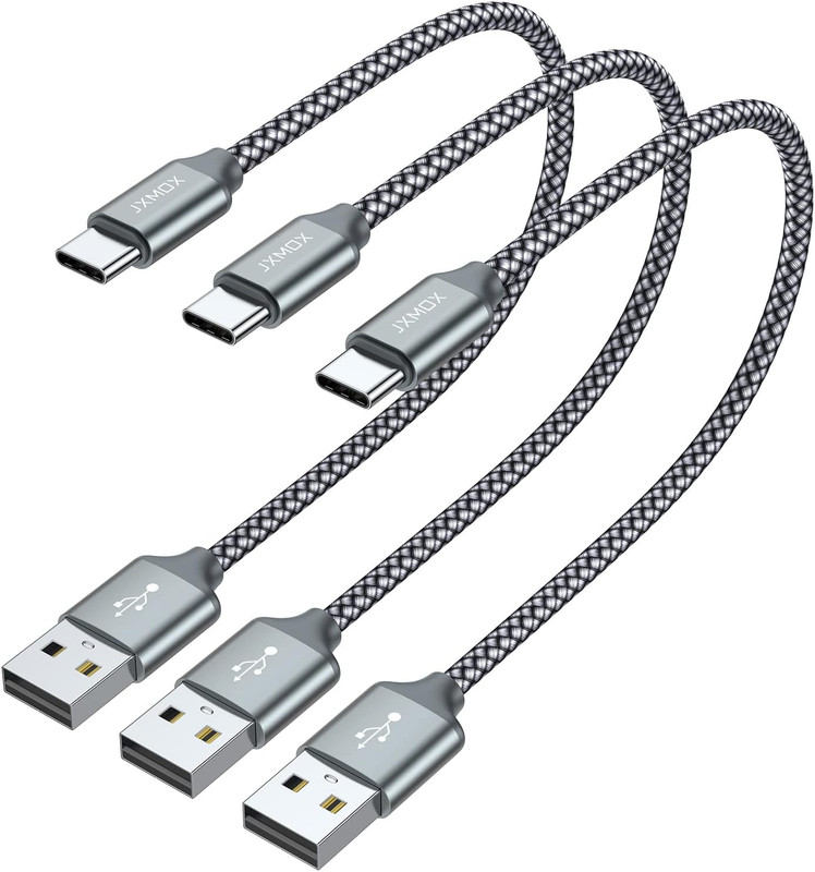JXMOX Short USB C Cable (1Ft 3-Pack), USB a to Type-C Charger Cord 3.1A Fast Cha gallery