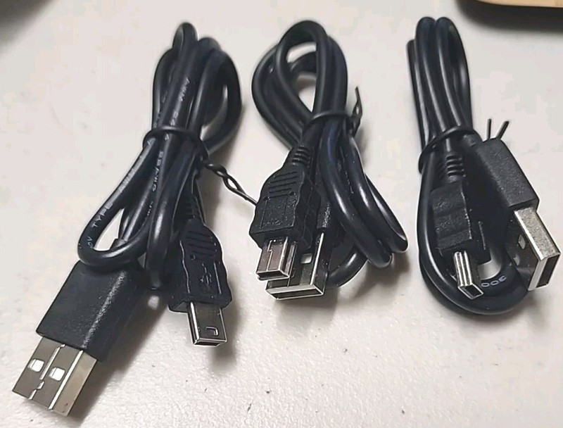 Lot 3 Units 5-Pin Mini USB Cable Data Sync Charging Cord