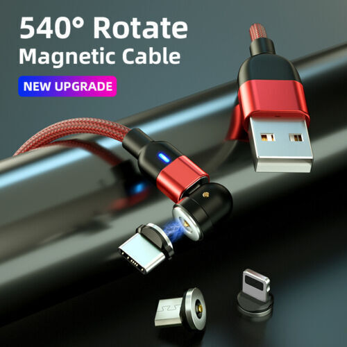 540° Rotate Magnetic Charger Cable Phone Fast Charging with Type C Micro USB IOS gallery