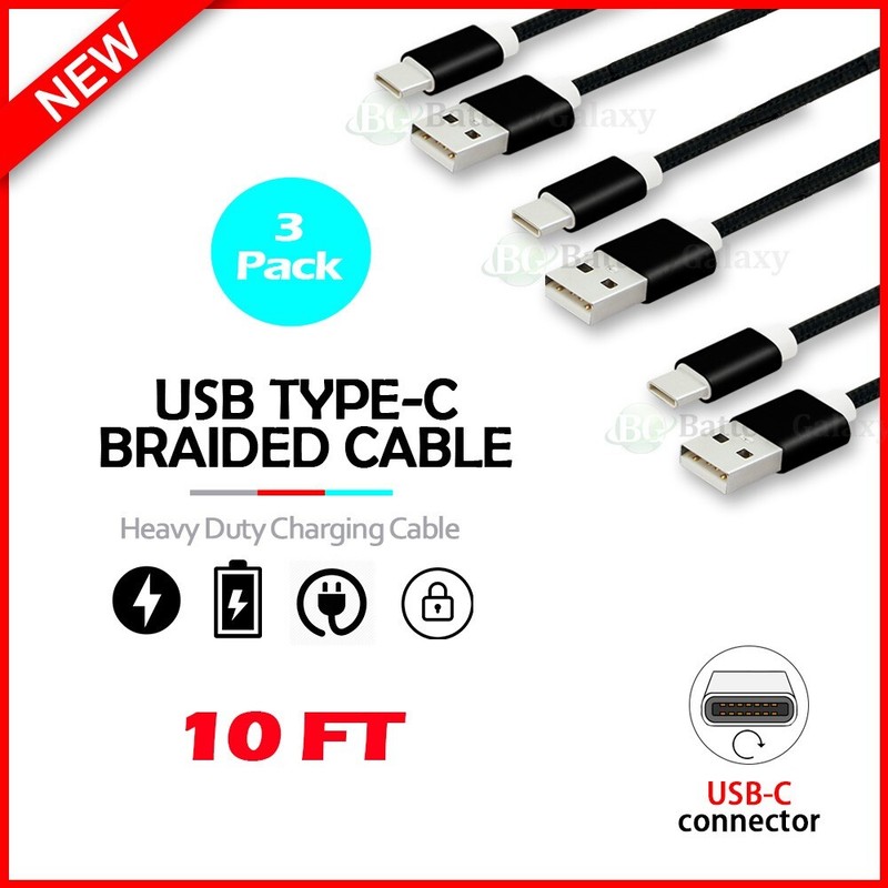 3X FAST Charger USB C Charging THICK 10ft Cord For Samsung Galaxy S25/S25+/Ultra