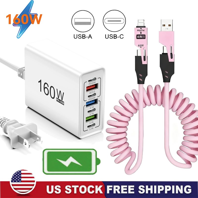 160W Fast Charging Multiport Charger Station For iPhone 17 16 15 14 13 12Pro Max gallery