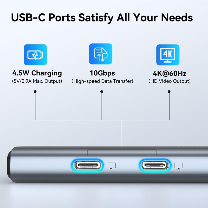 USBC to USBC Hub, LIONWEI USB C Splitter with Dual Type-C Video Output 4K@60H... gallery
