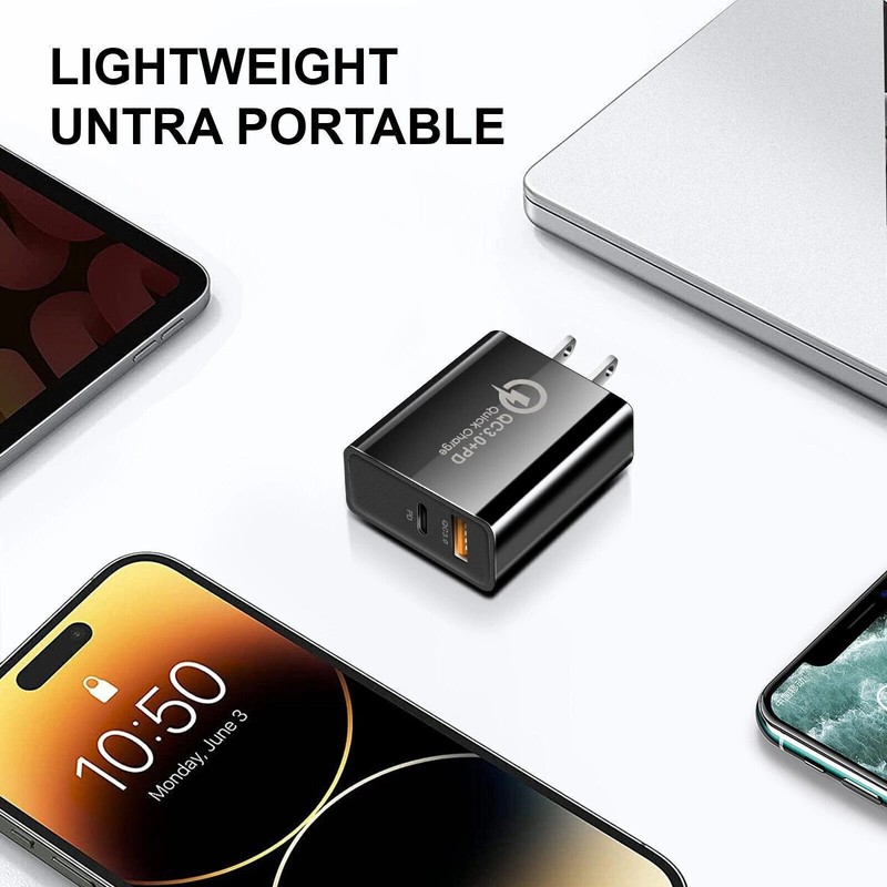 Fast USB+Type C Wall Charger Adapter For iPad Pro 12.9 iPhone 16 Pro Max 17 Plus gallery