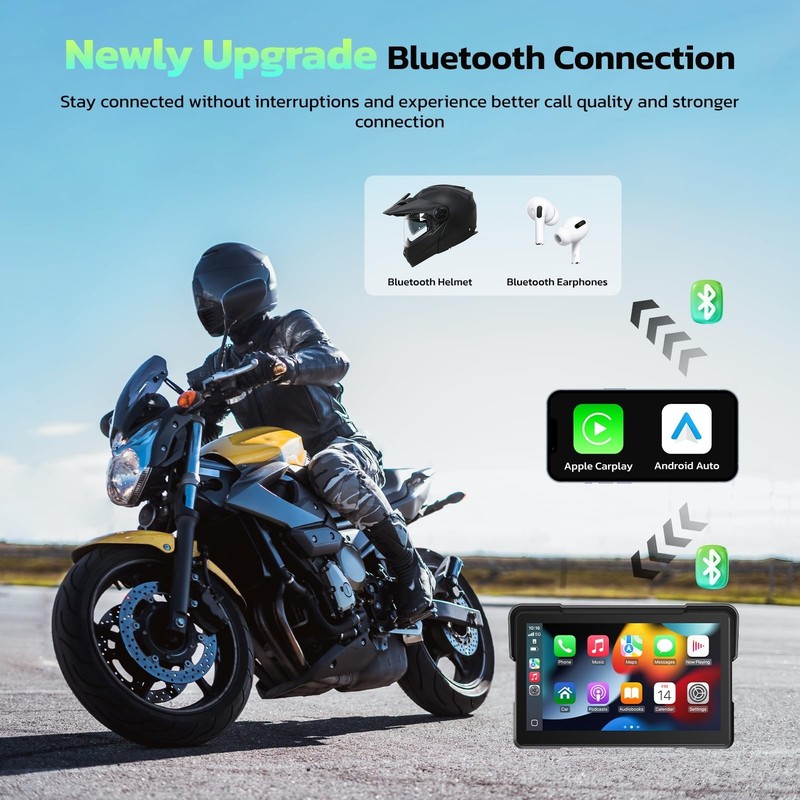 LAMTTO 7-Inch Wireless Motorcycle Carplay GPS Navigation System wit... Fast Ship gallery