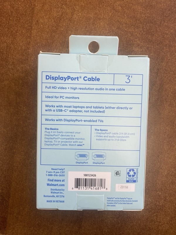 watch onn. 3' (91.4cm) DisplayPort Cable gallery