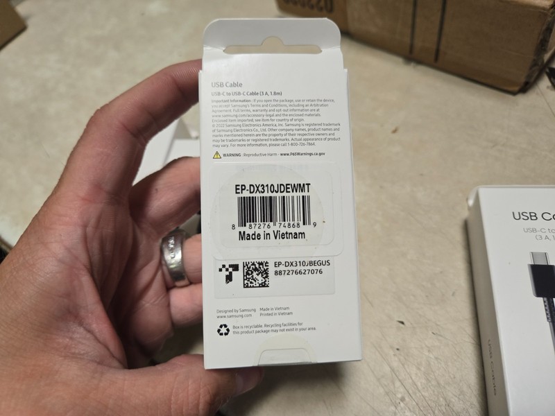 Box of 5 sealed Samsung USB Cable ~ USB-C to USB-C (3A, 1.8M) (Genuine!) gallery