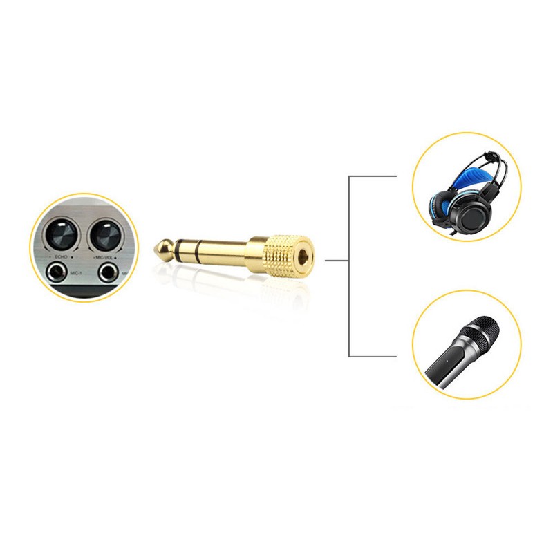 6.35mm 1/4″ Male to 3.5mm 1/8″ Female TRS Stereo Audio Headphone Adapter Useful