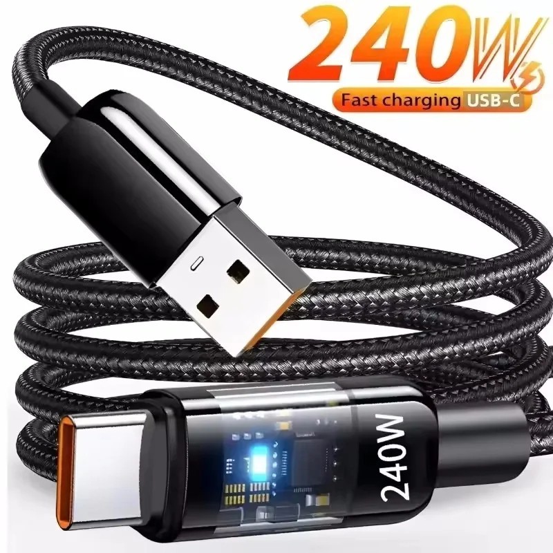 1/2M Length C -C 240W USB Type C Cable PD Fast Charging Phone Charger Data Cord