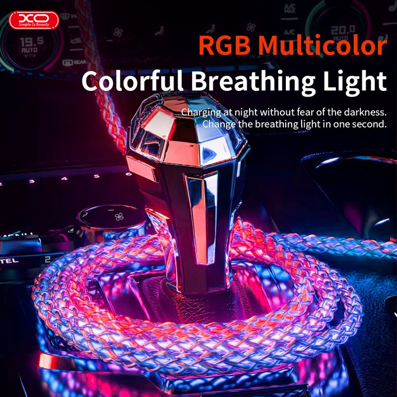 4Pcs 4in1 60W USB Data Cable Fast Charging Data Transmission RGB Colorful Lights gallery