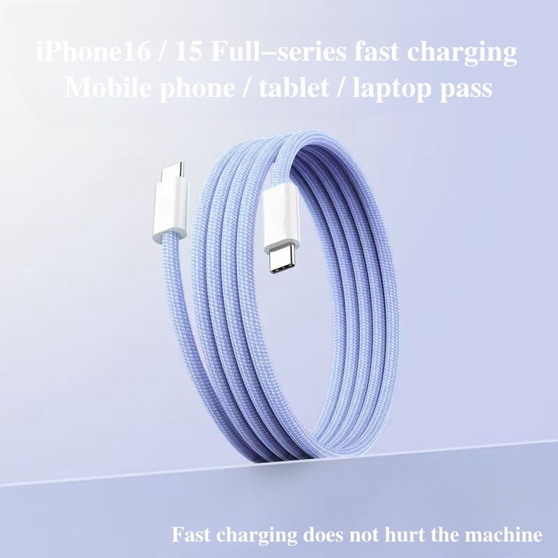 5-Pack USB-C to USB-C Fast Charging Data SYNC Cable Nylon Braided Silver 3ft gallery