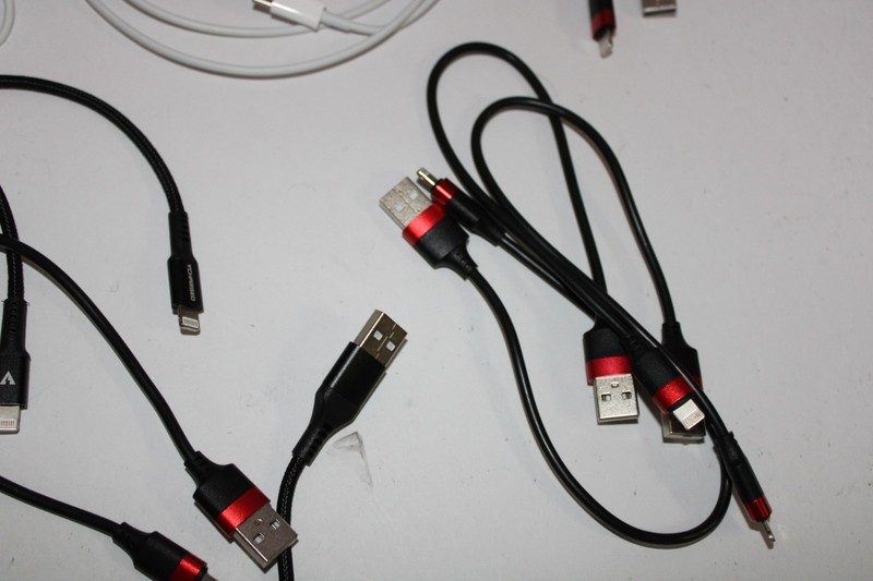 Lot Of 10 Apple Lightning to USB Cable - White And Black plus an Aw Charger gallery
