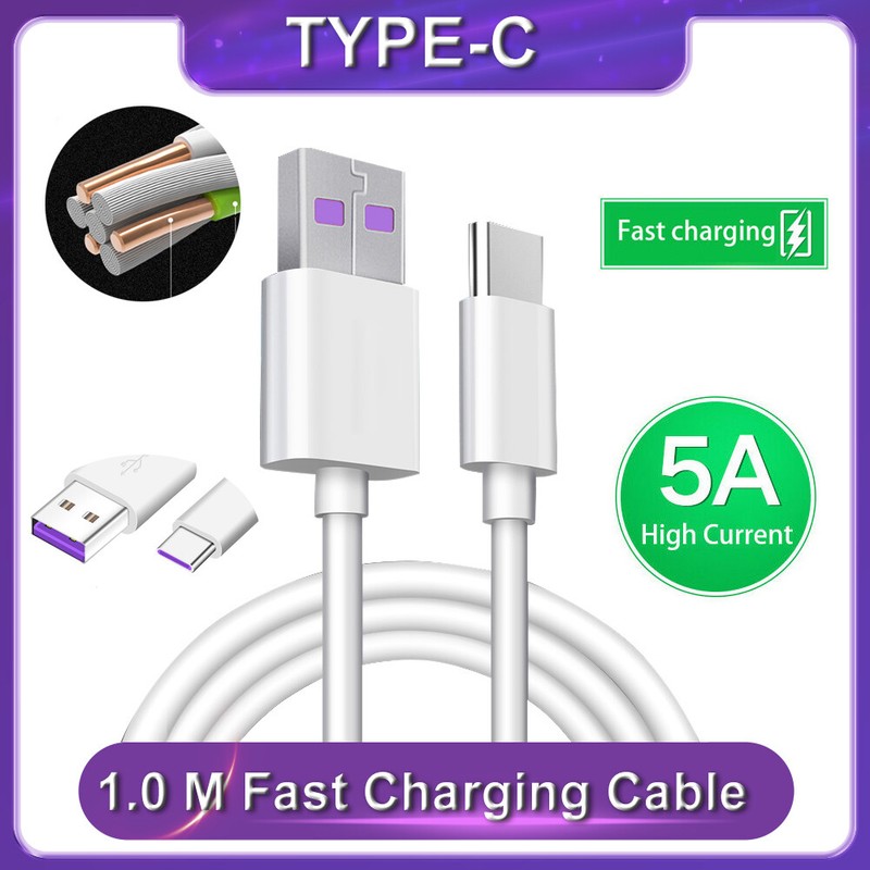 5A Fast Charging Type C USB Heavy Duty Universal Phone Charger Data Cable Lead