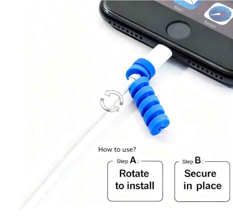 24-Pack Silicone Charging Cable Protector Set – Spiral Cord Saver for USB Phon gallery