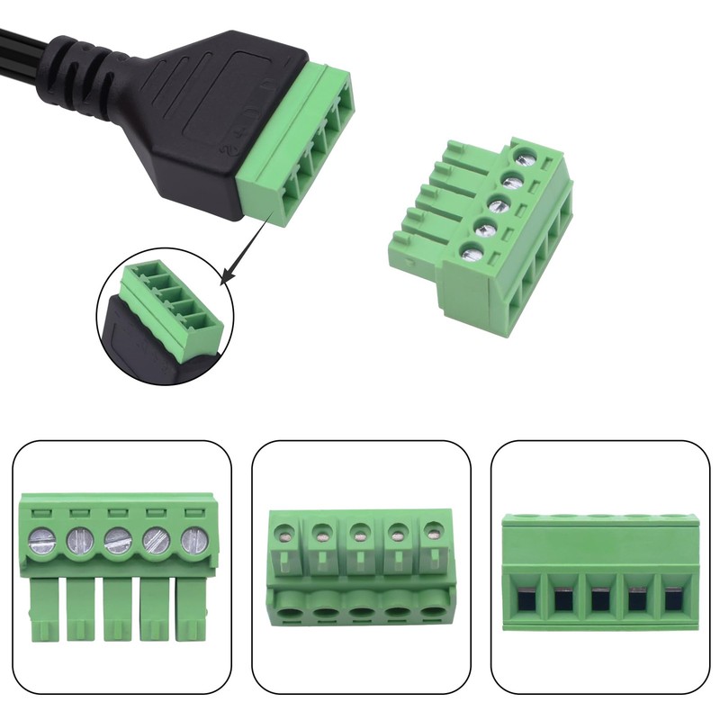 2 PCS Mini USB Screw Terminal Block Connector Cable Solderless Converter gallery