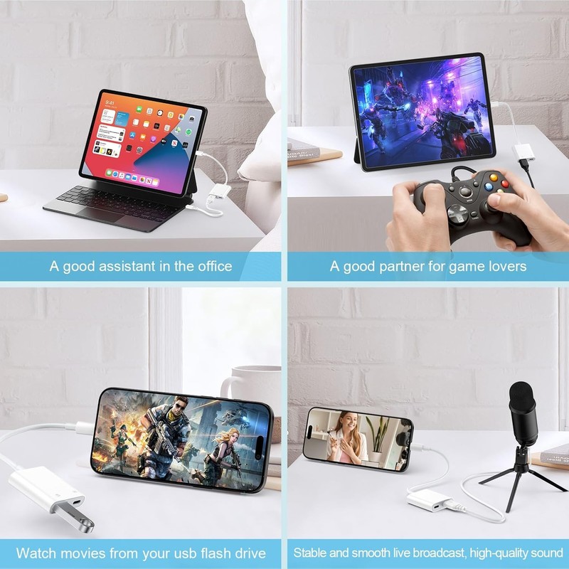 USB C to USB Camera Adapter for iPhone 16, Portable USB C Male to Female USB OTG gallery