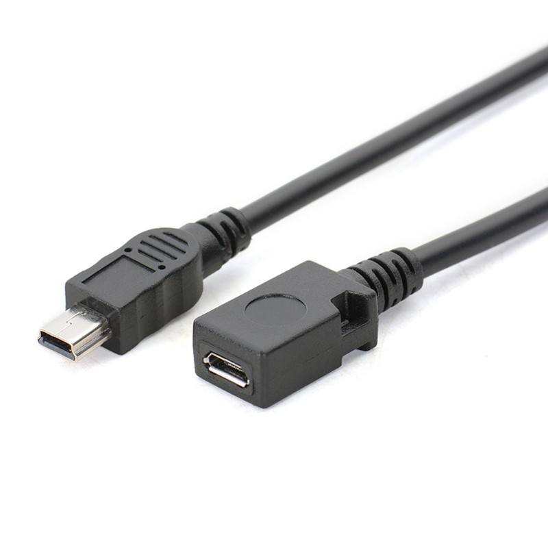 Micro USB to Mini USB Converter Line for Disk/Fan/Card Reader Cord MP4 Black gallery