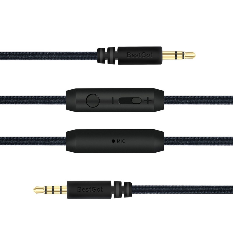 Cable de audio con control de volumen de micrófono Cable auxiliar de 3,5 mm