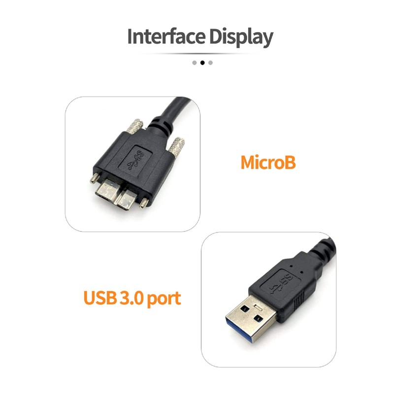 0.6m Micro USB 3.0 Cable 3.0AM to MicroB Industrial Camera Cord Male to Male gallery