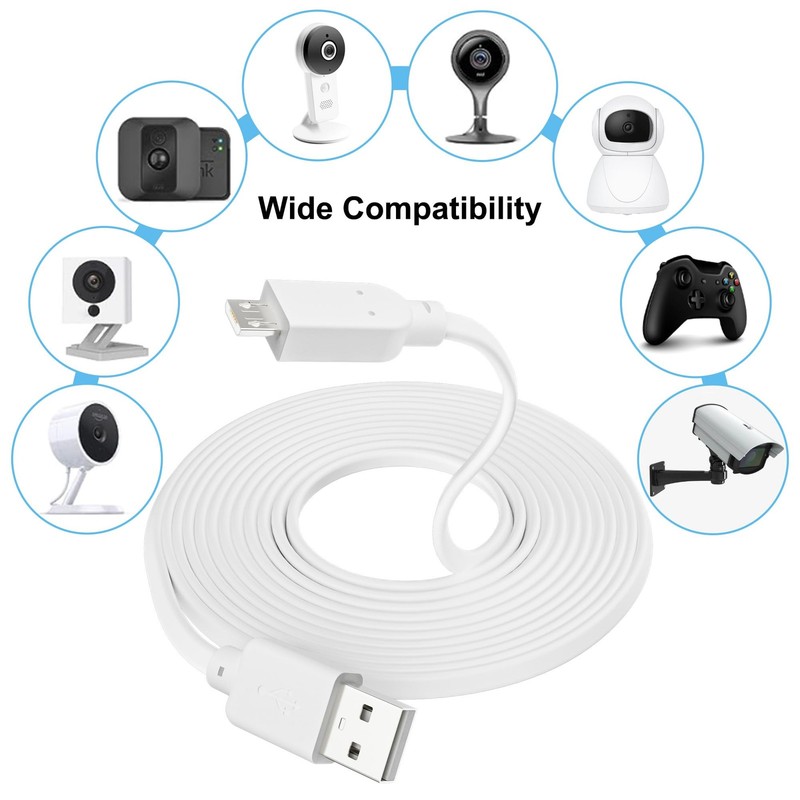 2 PCS 30FT Micro USB Power Extension Cable For Wyze Cam v3/v4 Security Camera gallery