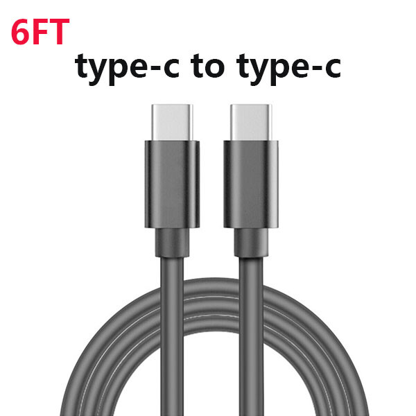 1 PACK 6FT USB-C to USB-C Fast Charging Cable Type C Quick Charging Cord Data