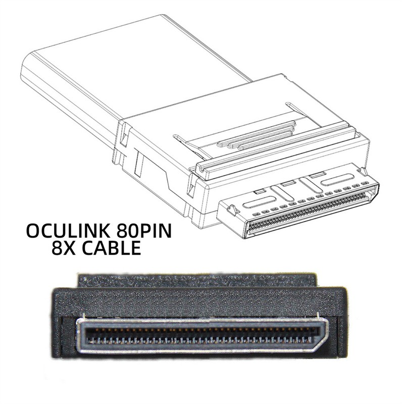 CABLECY OCuLink PCIe PCI-Express SFF-8611 8x 8-Lane to Dual SFF-8087 SSD Cable gallery
