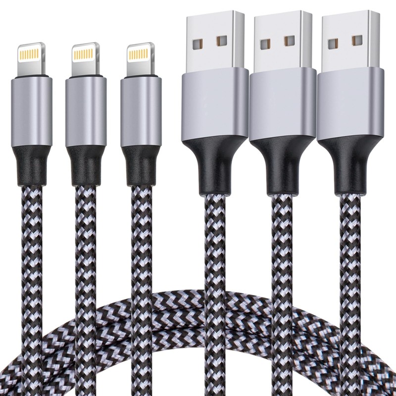 TAKAGI for iPhone Charger, [MFi Certified] Lightning Cable 3PACK 6FT, 6FT Red