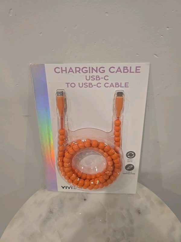 Charging Cable USB-C To USB-C Cable 3ft New Brand New Multicolor 3 Beaded Design gallery