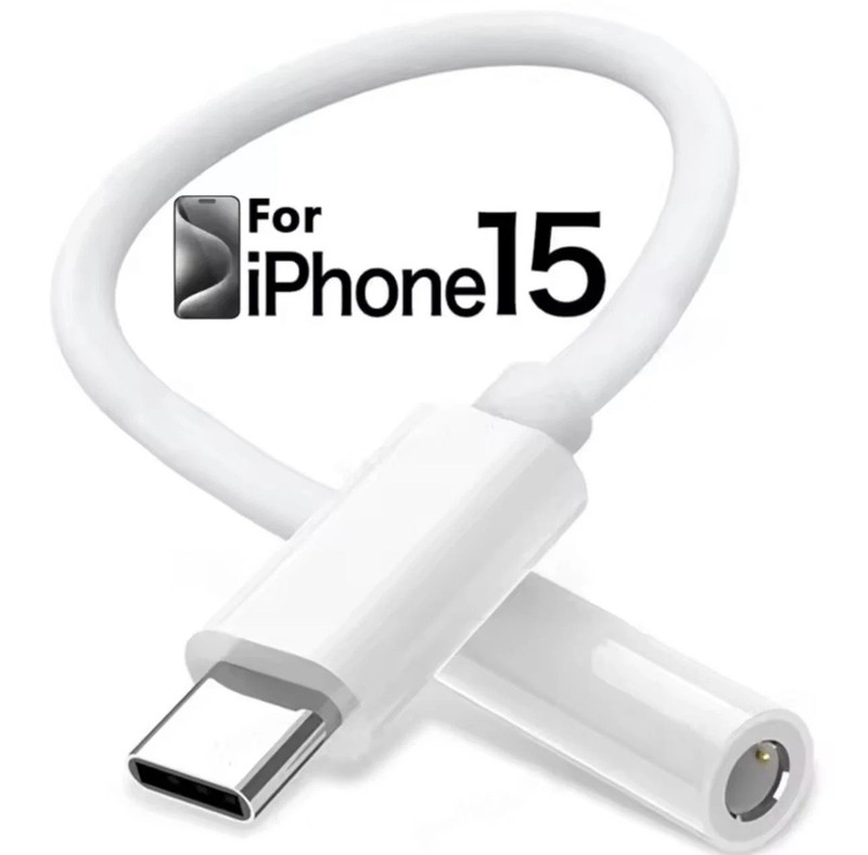 USB-C to 3.5mm Jack Audio Headphones Adapter Cable For iPhone 15 16 17 ProMax