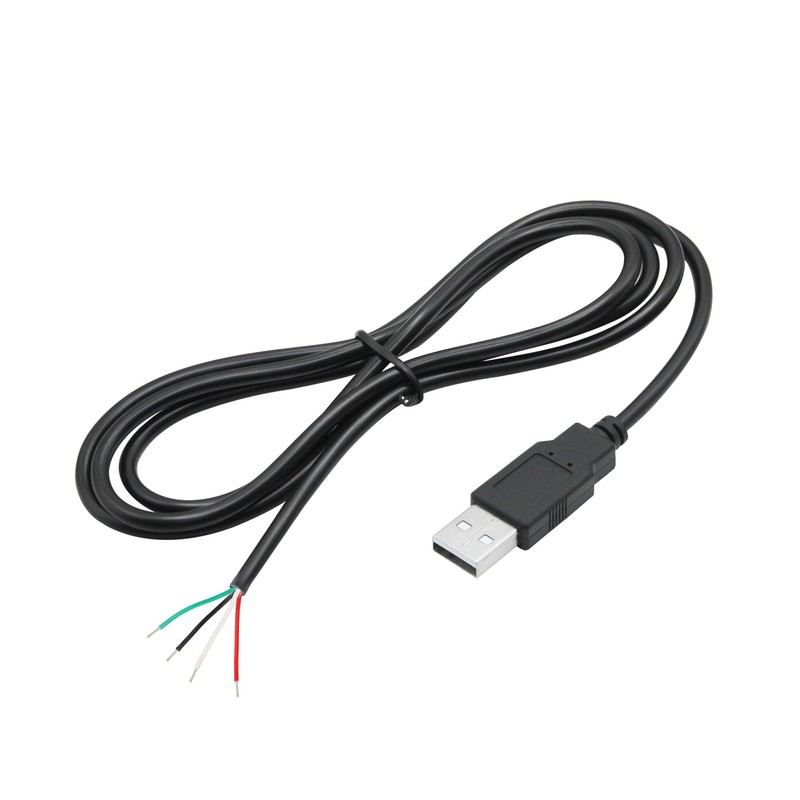 4 PCS USB A Male 4 Pin Bare Wire 1M/3FT 5V/2A Pigtail Open End Power Data Cord gallery