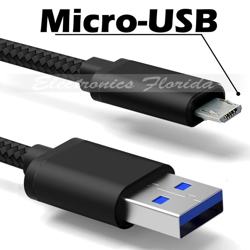 [PACK of 100] Micro USB Charger Cable Nylon Braided for android cellphone gallery