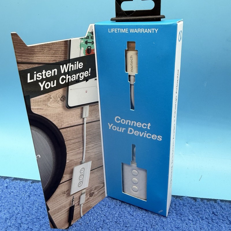 Naztech 3.5mm Audio + Charge Adapter with Lightning Connector MFi-Certified gallery