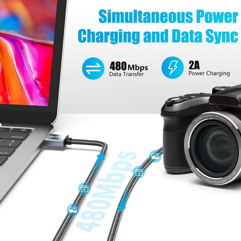 Mini USB Cable 25FT/8M Portable USB 2.0 A to Mini B High Speed Data Charging ... gallery