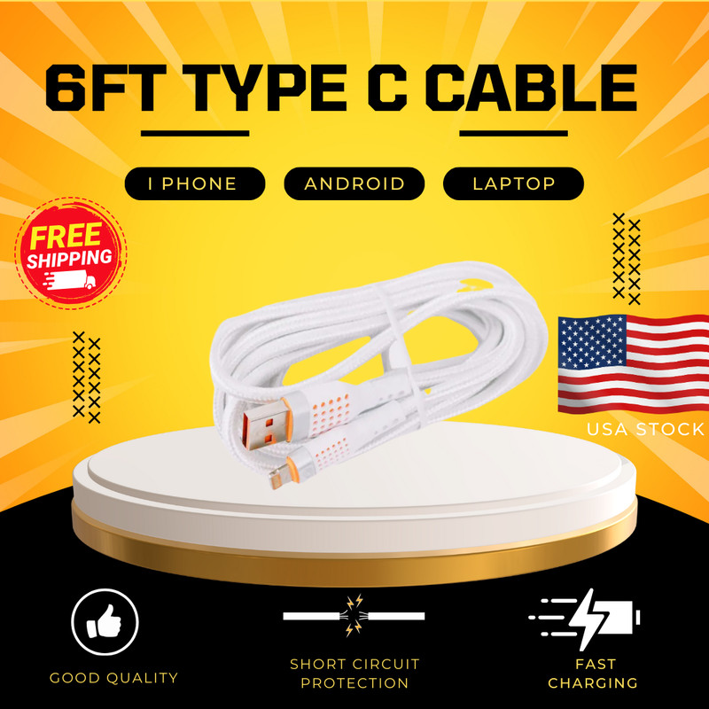 Pack of 12 2 in 1 iPhone 3.1A 6Ft Cable & USB TypeC Car Charger Adapter Lot gallery