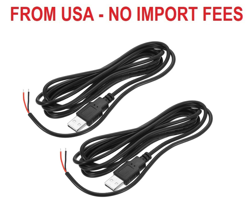 PATIKIL Micro USB Male to 2Pin Bare Wire 24AWG 200cm/79 Inch Long, 2Pcs 5V 3A Mi
