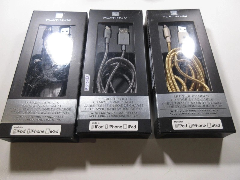 Lot of 3 Platinum Series 5 ft Fast Charge Cable for iphones gallery