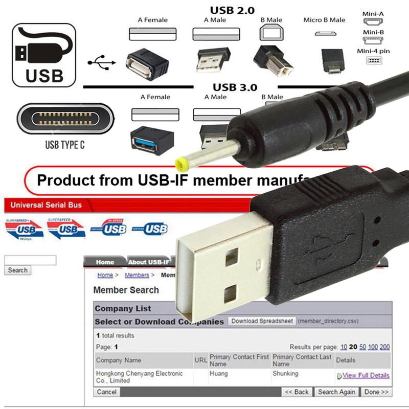 USB to DC 4.0x1.7mm Cable,USB 2.0 A to DC 5V 4.0x1.7mm Power Round Plug Cable... gallery