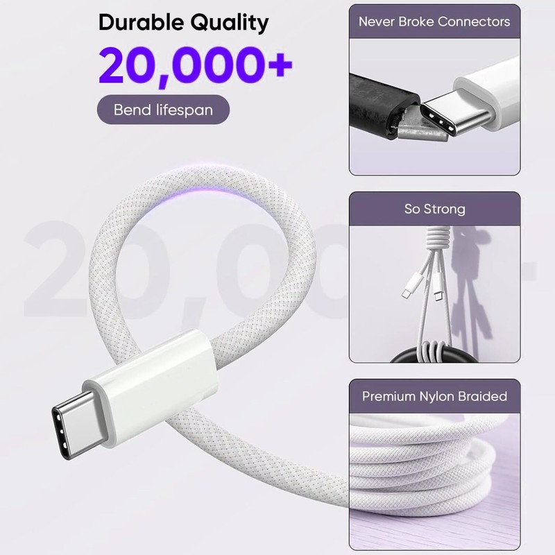 Fast Charger 40W PD Adapter USB C Type C Cable For iPhone Air 17 16 15 iPad Pro gallery