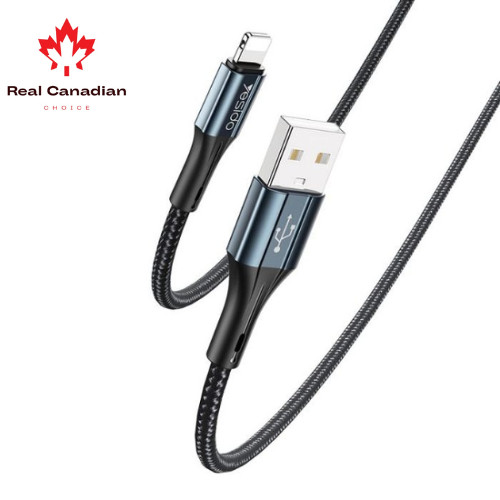 Yesido CA94 2M USB to 8-Pin /Type-C/Micro 18W Fast Charging Braided Cable
