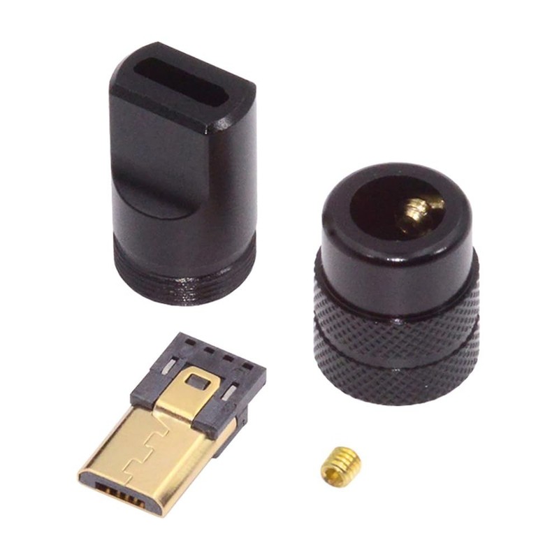 USB 2.0 Plug Solder Connector Micro USB 5Pin Male Adapter Aluminum Alloy