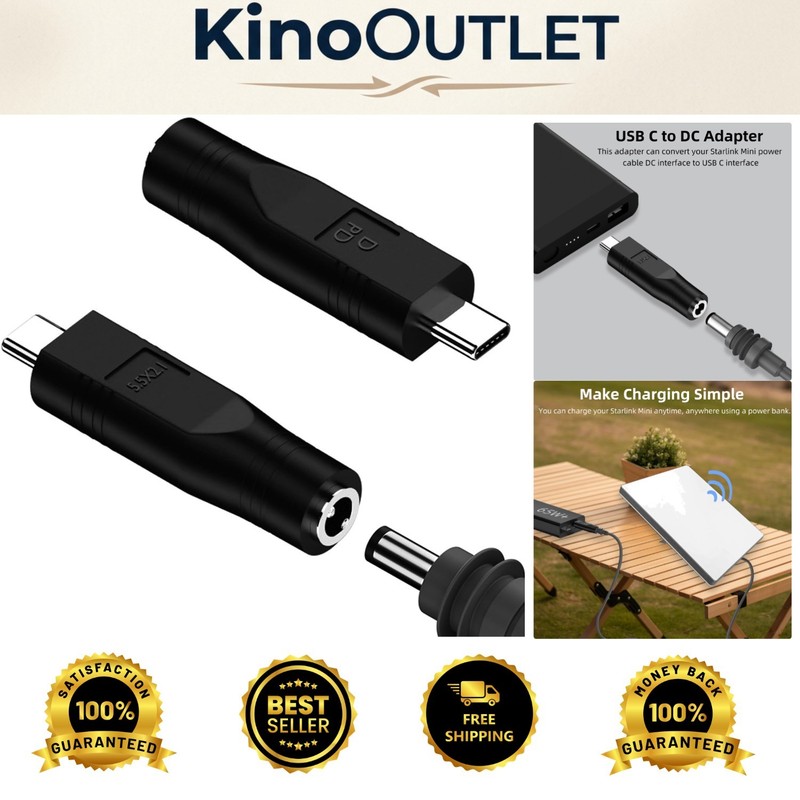 2 Pack USB C to DC Female Adapter for Starlink Mini | 20V/65W PD Compatible